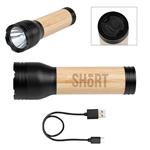 HH20048 Bamboo Rechargeable LED Flashlight With Custom Imprint